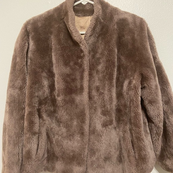 60’s Mocha Faux Fur Swing Coat by Borgana Deluxe Sportowne